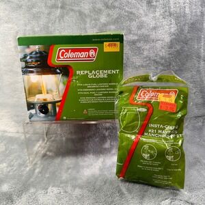 Coleman Replacement Globe + #21 Insta-Clip Mantles‎ Lantern Parts NOS